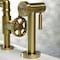 Kingston Brass KS2337CG Industrial Style Bridge Kitchen Faucet with Brass Sprayer, Brushed Brass KS2337CG - alternate 4